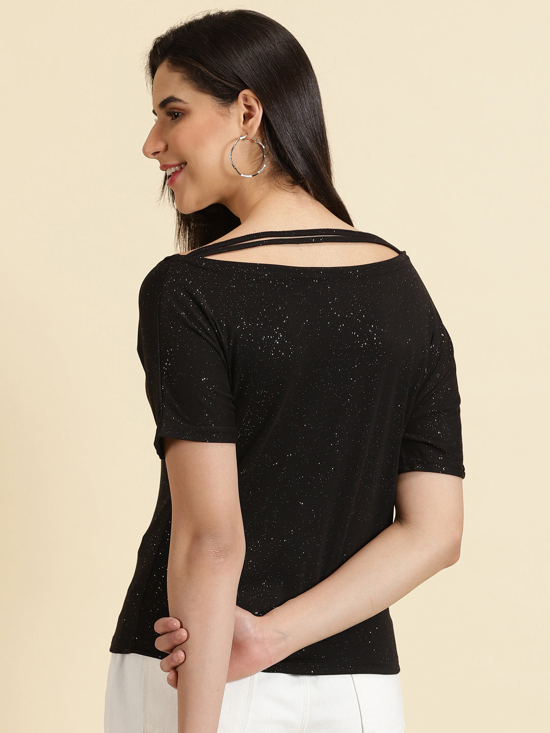 Women's Black Embellished Top