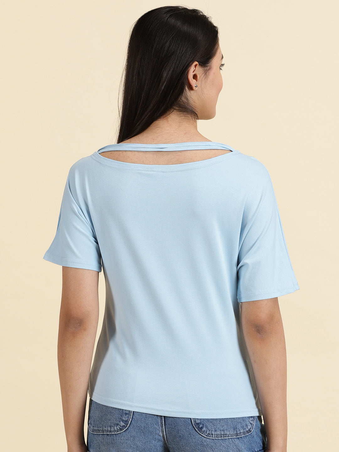 Women's Blue Solid Top