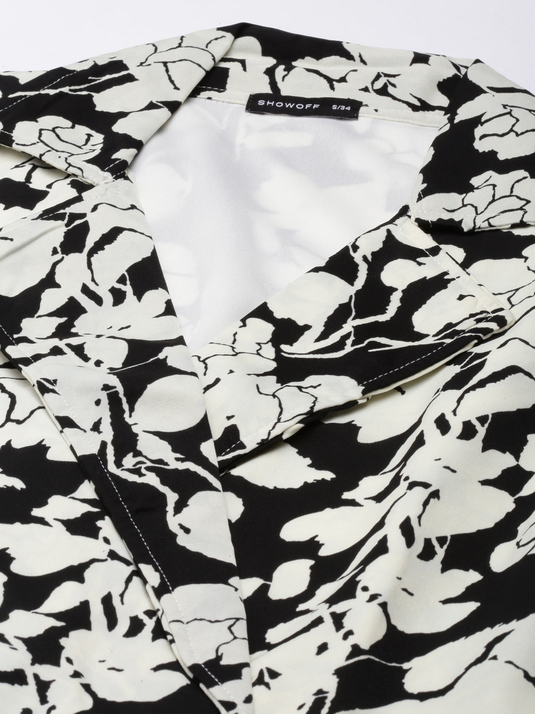 Women Off White Floral Blouson Crop Top