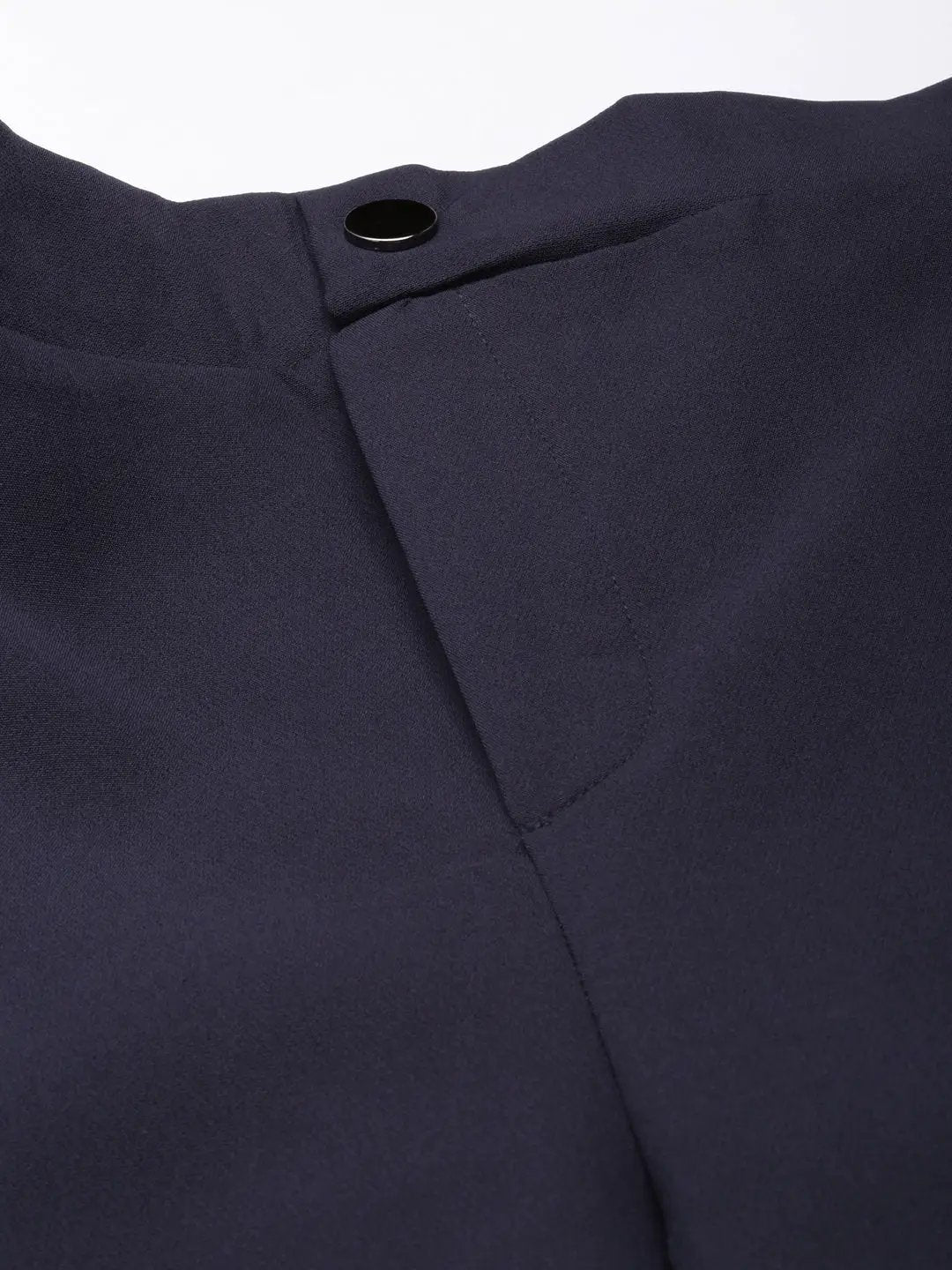 Women's Navy Blue Solid Cargos