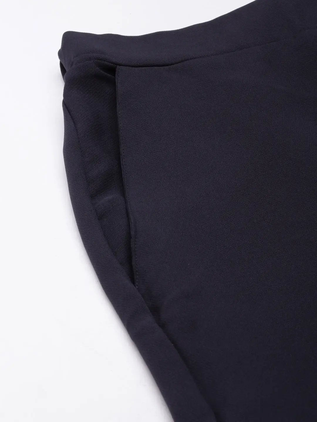 Women's Navy Blue Solid Cargos