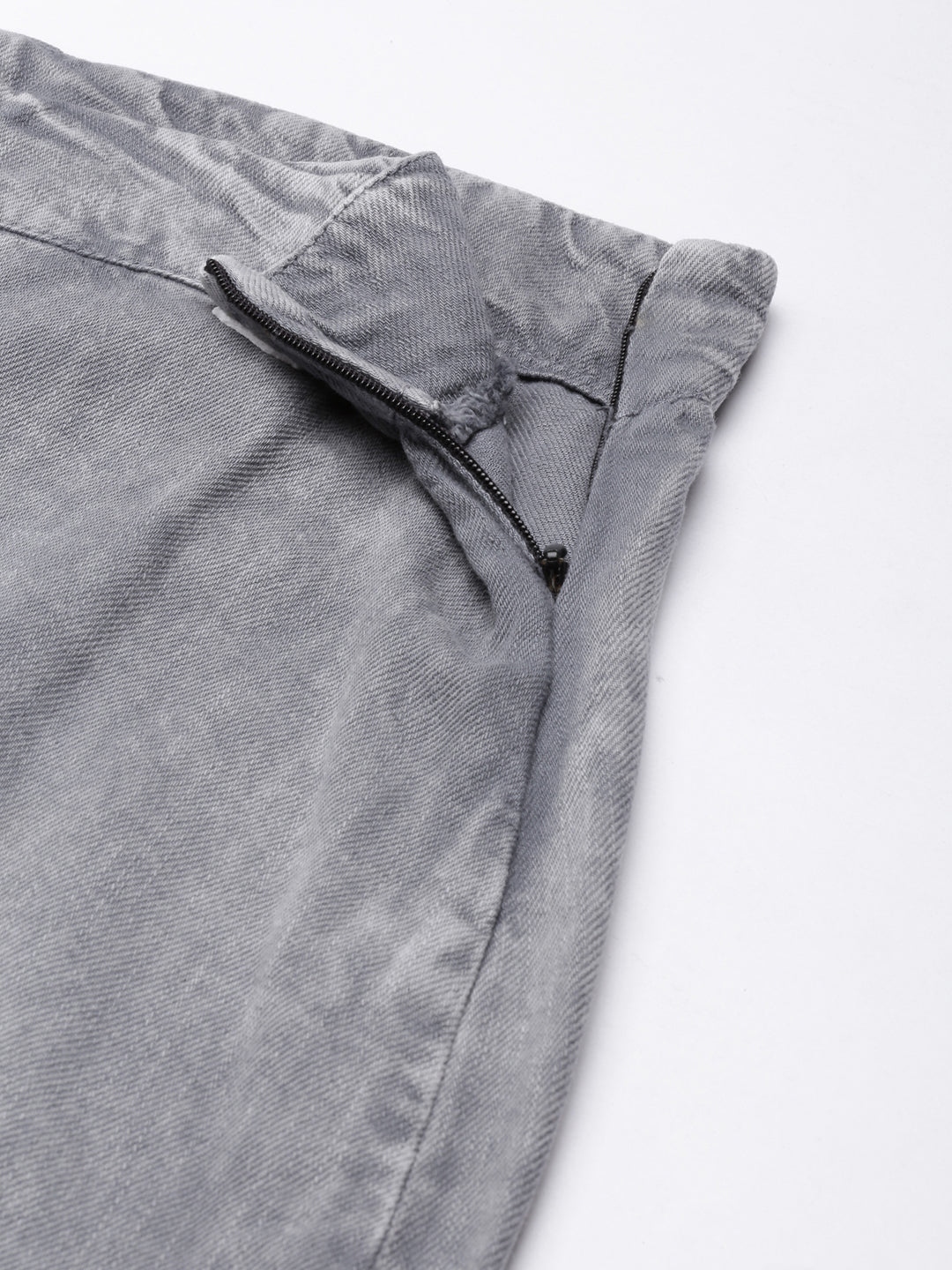 Women's Grey Mid Rise Wide Leg Denim Jeans