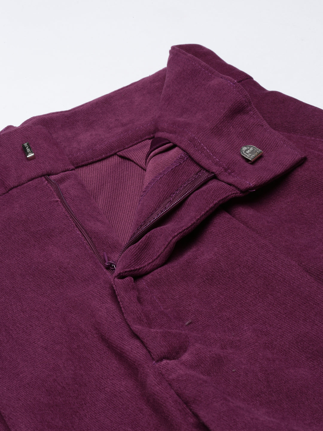 Women's Violet Straight Fit Cotton Cropped Peg Trousers