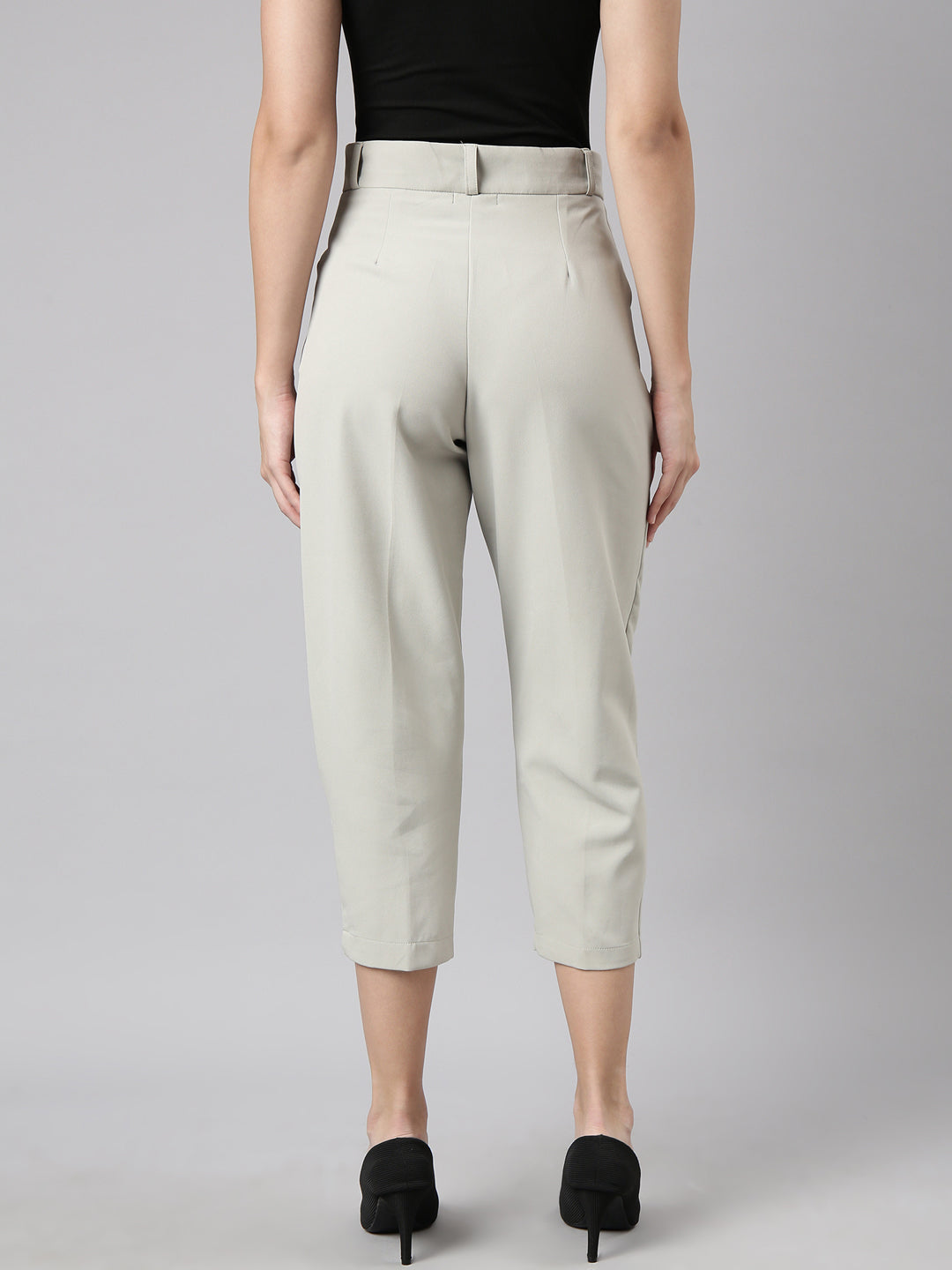 Women Solid Sea green Formal Trousers