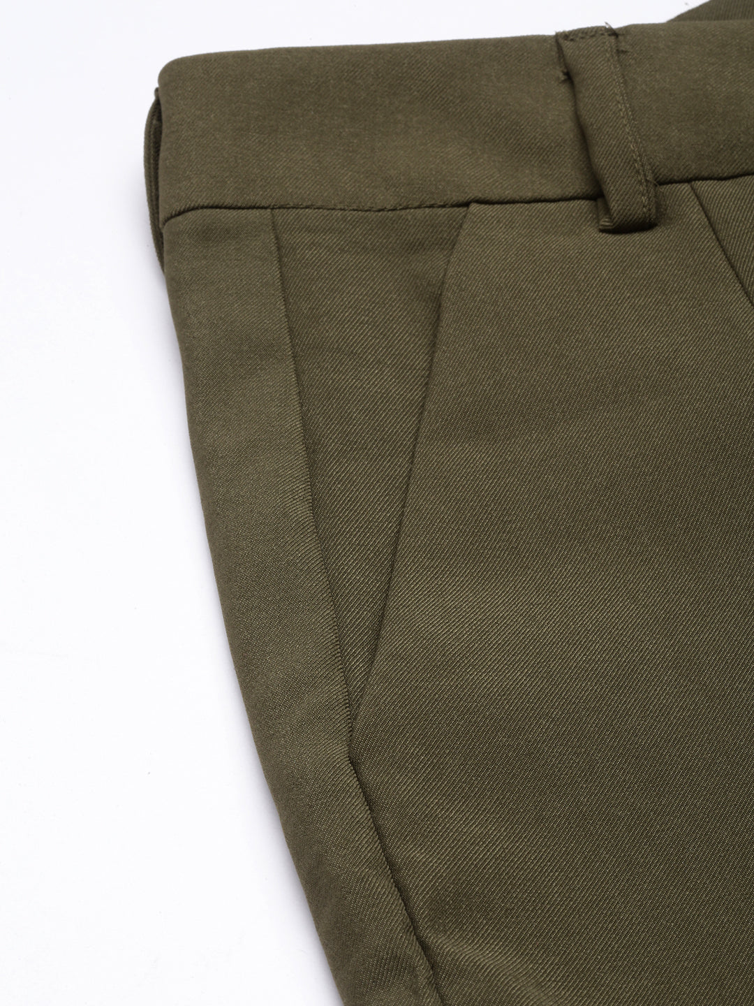 Women Solid Olive Parallel Trousers