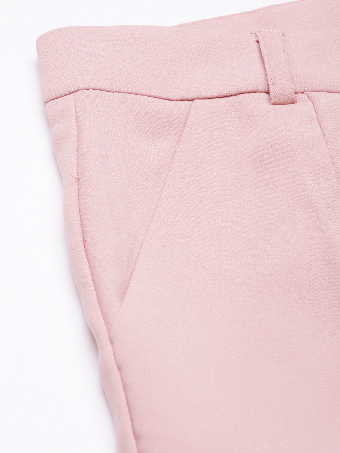 Women Solid Peach Parallel Trousers