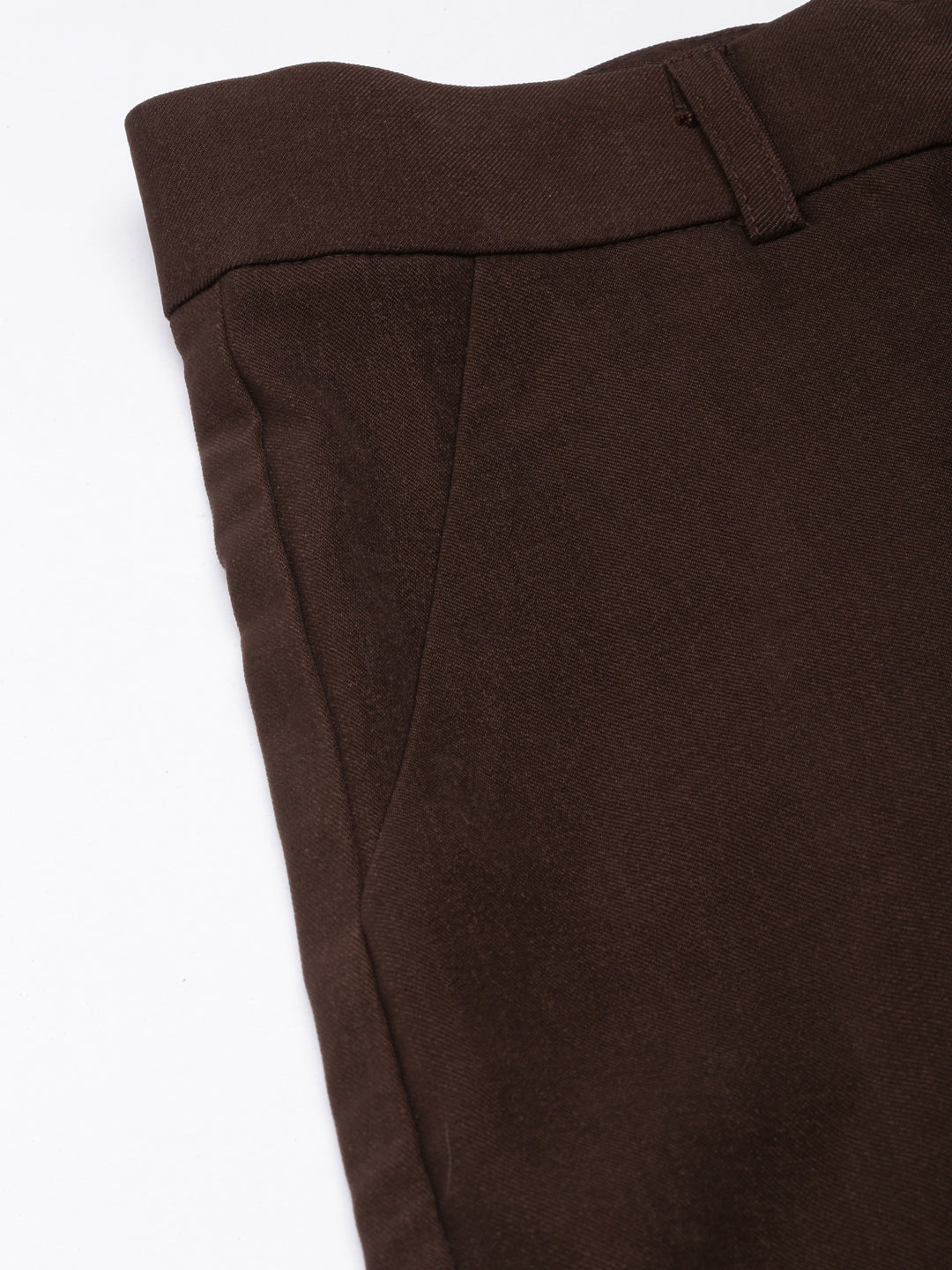 Women Solid Brown Parallel Trousers