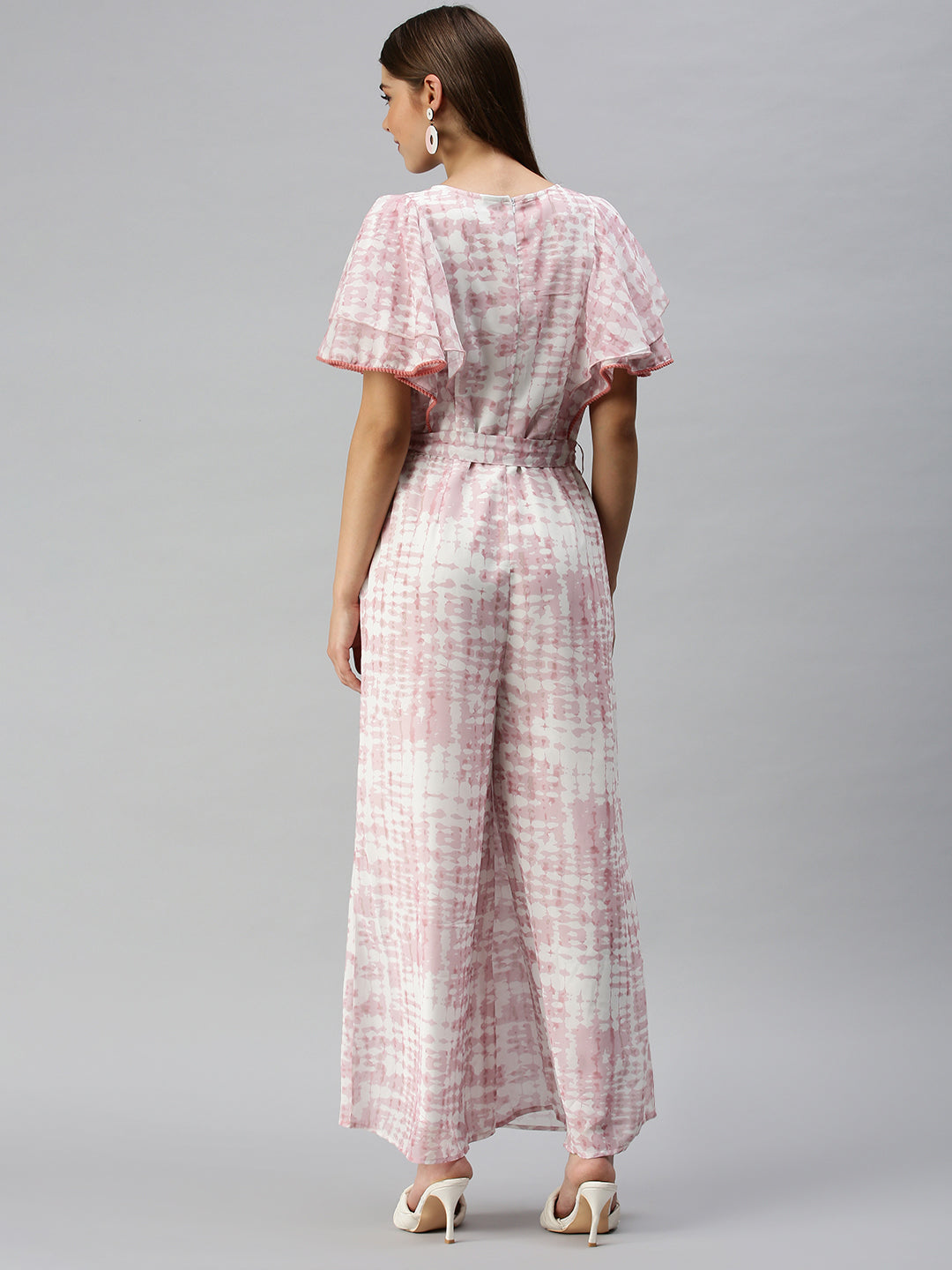 Women's White Printed Jumpsuits