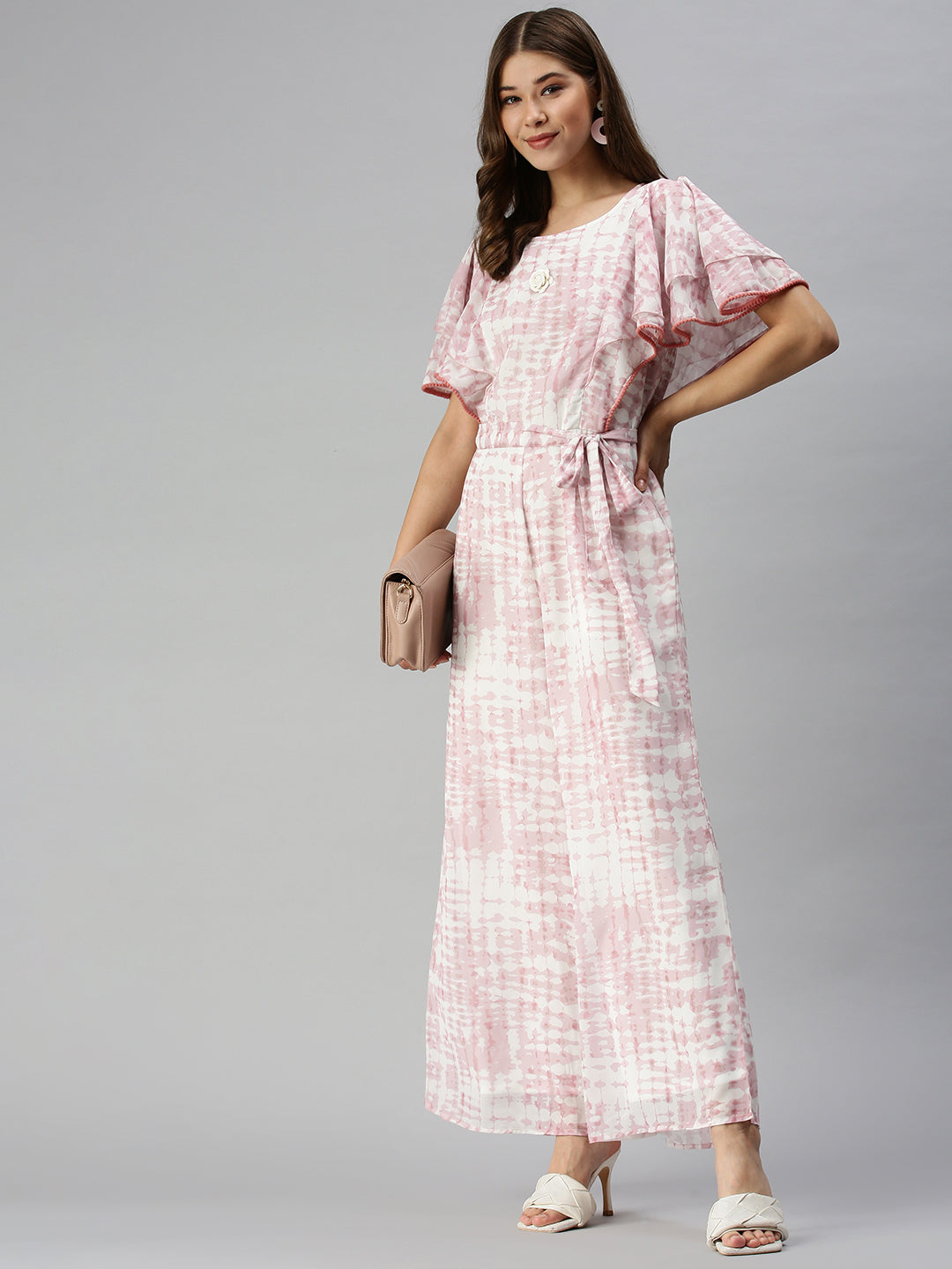 Women's White Printed Jumpsuits