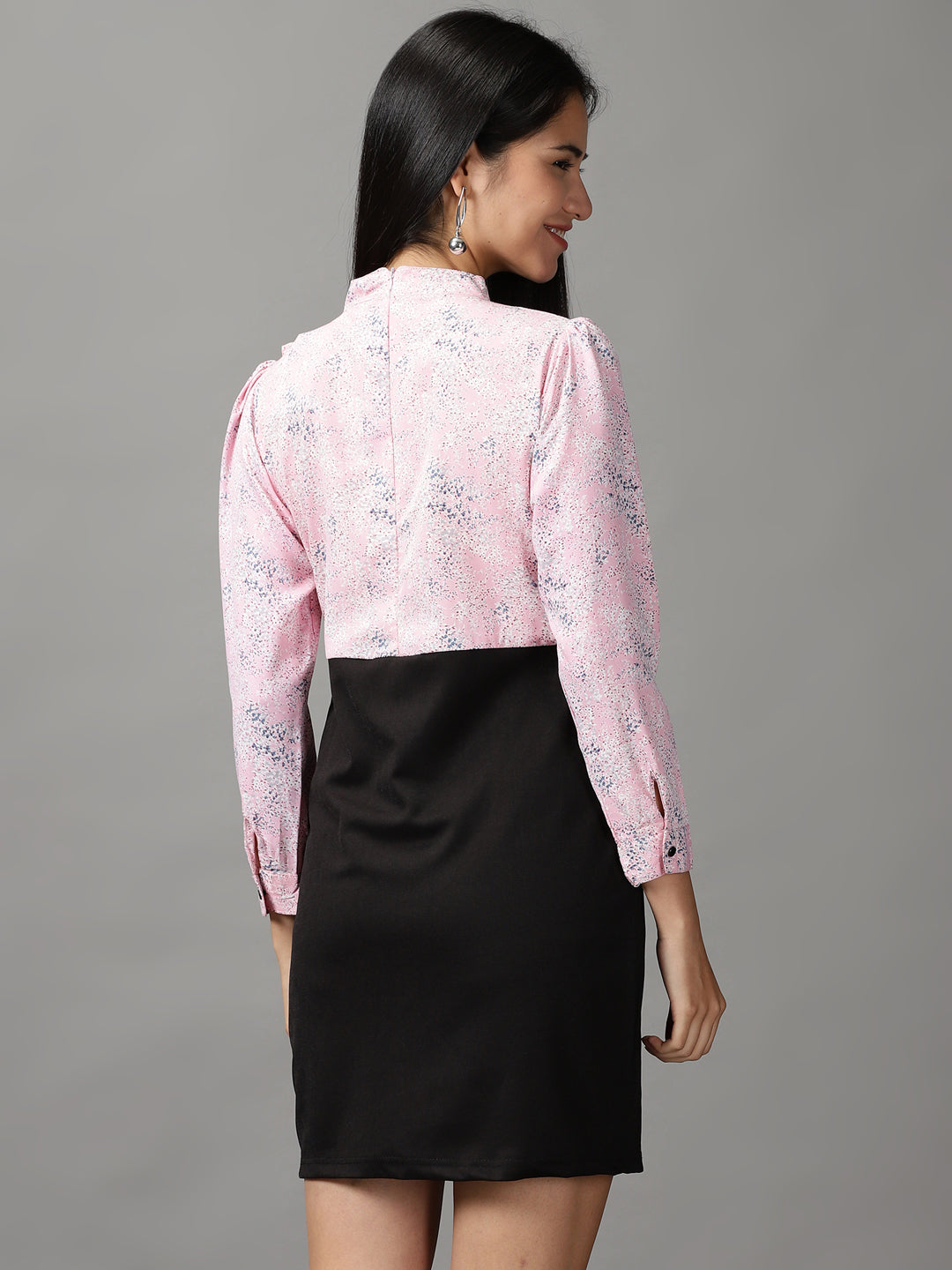 Women's Pink Printed Sheath Dress