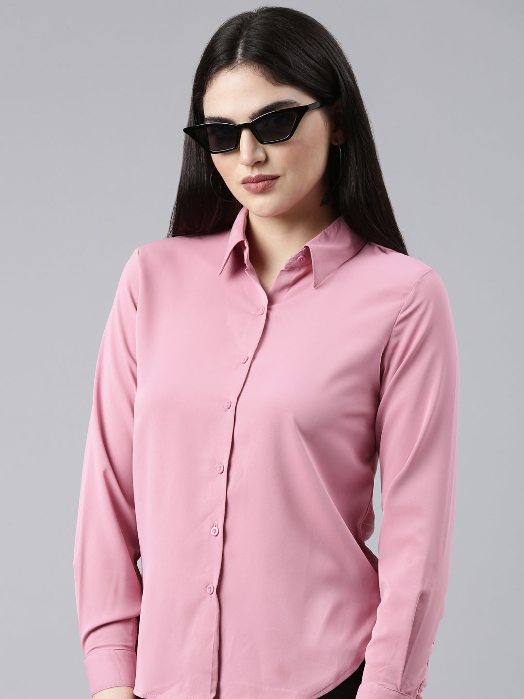 Women Pink Solid Shirt