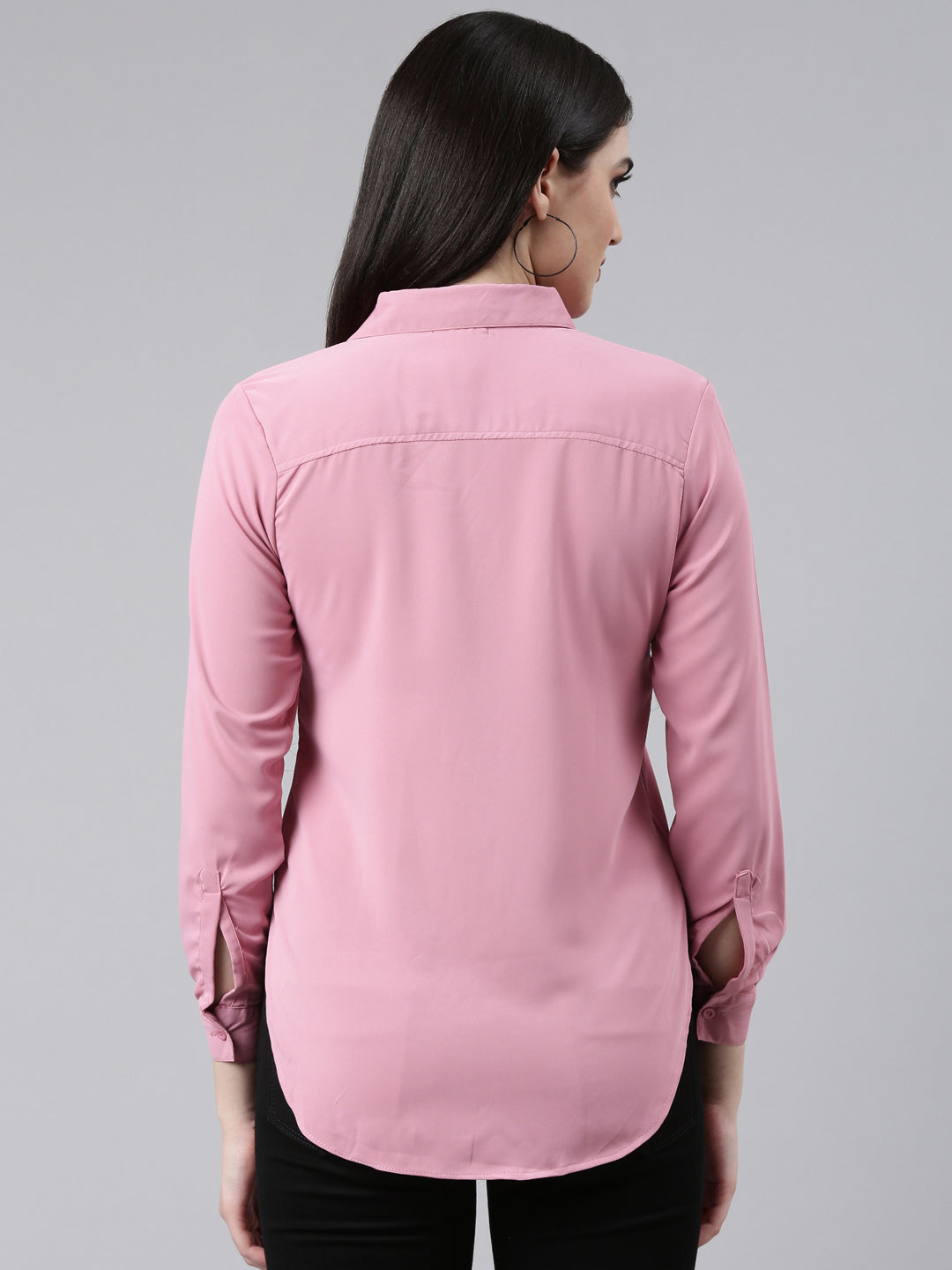 Women Pink Solid Shirt