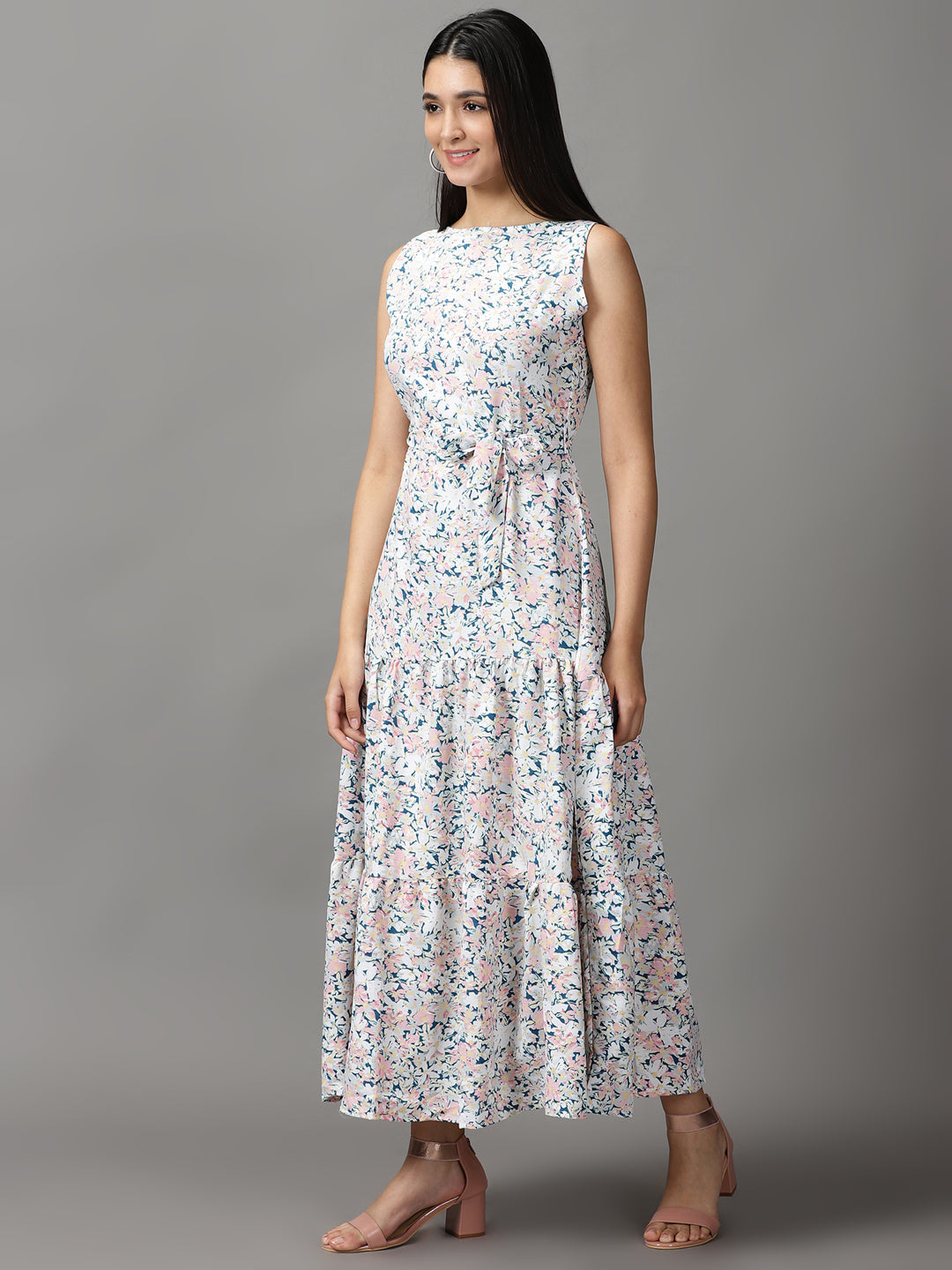 Women's Multi Floral Fit and Flare Dress