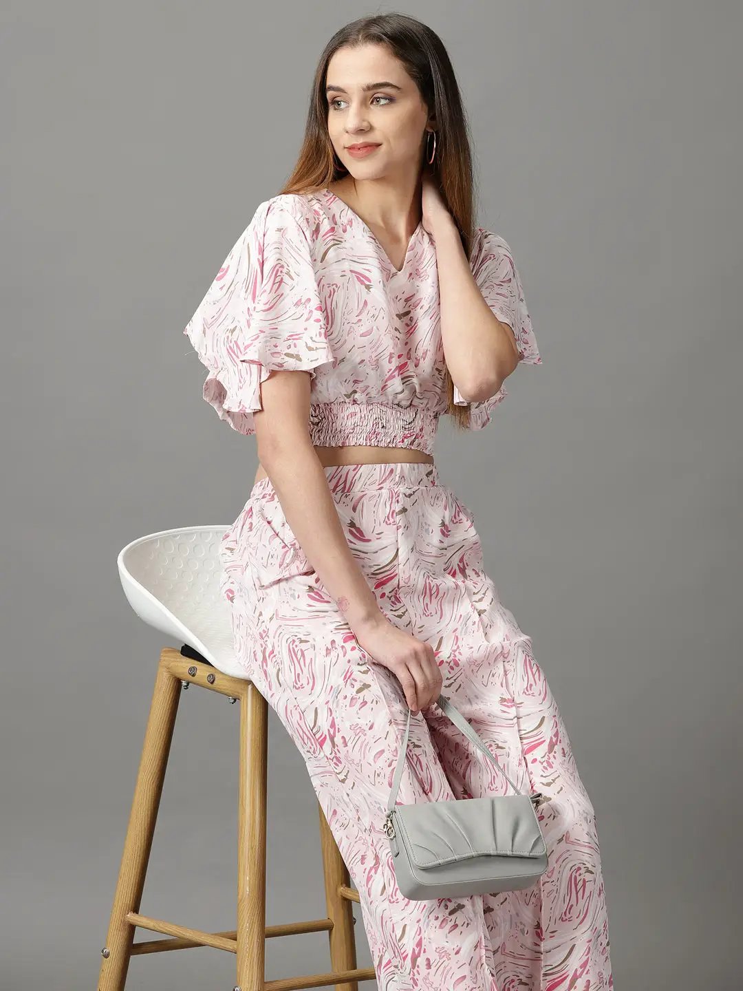 Women's Pink Printed Co-Ords Set