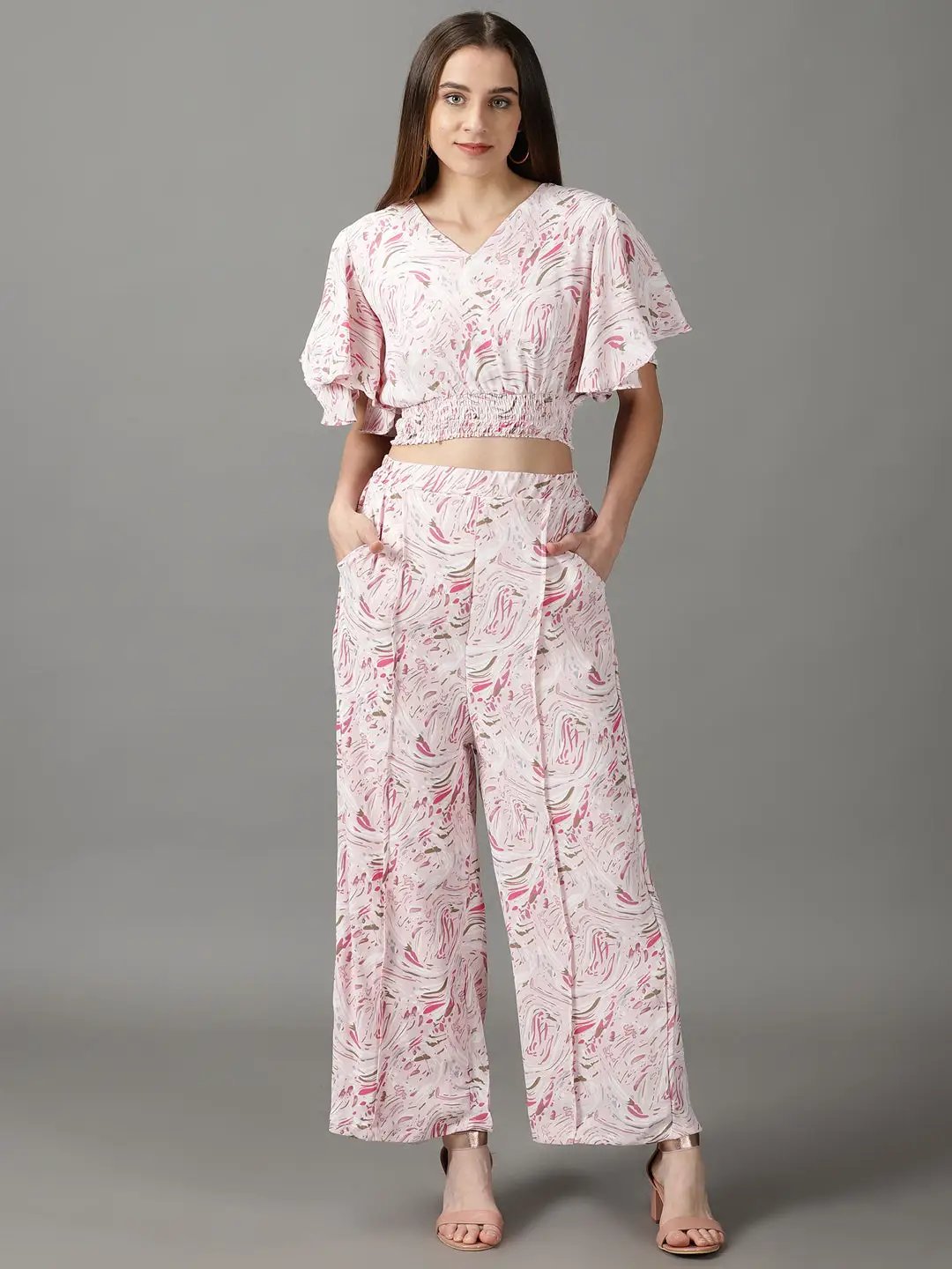 Women's Pink Printed Co-Ords Set