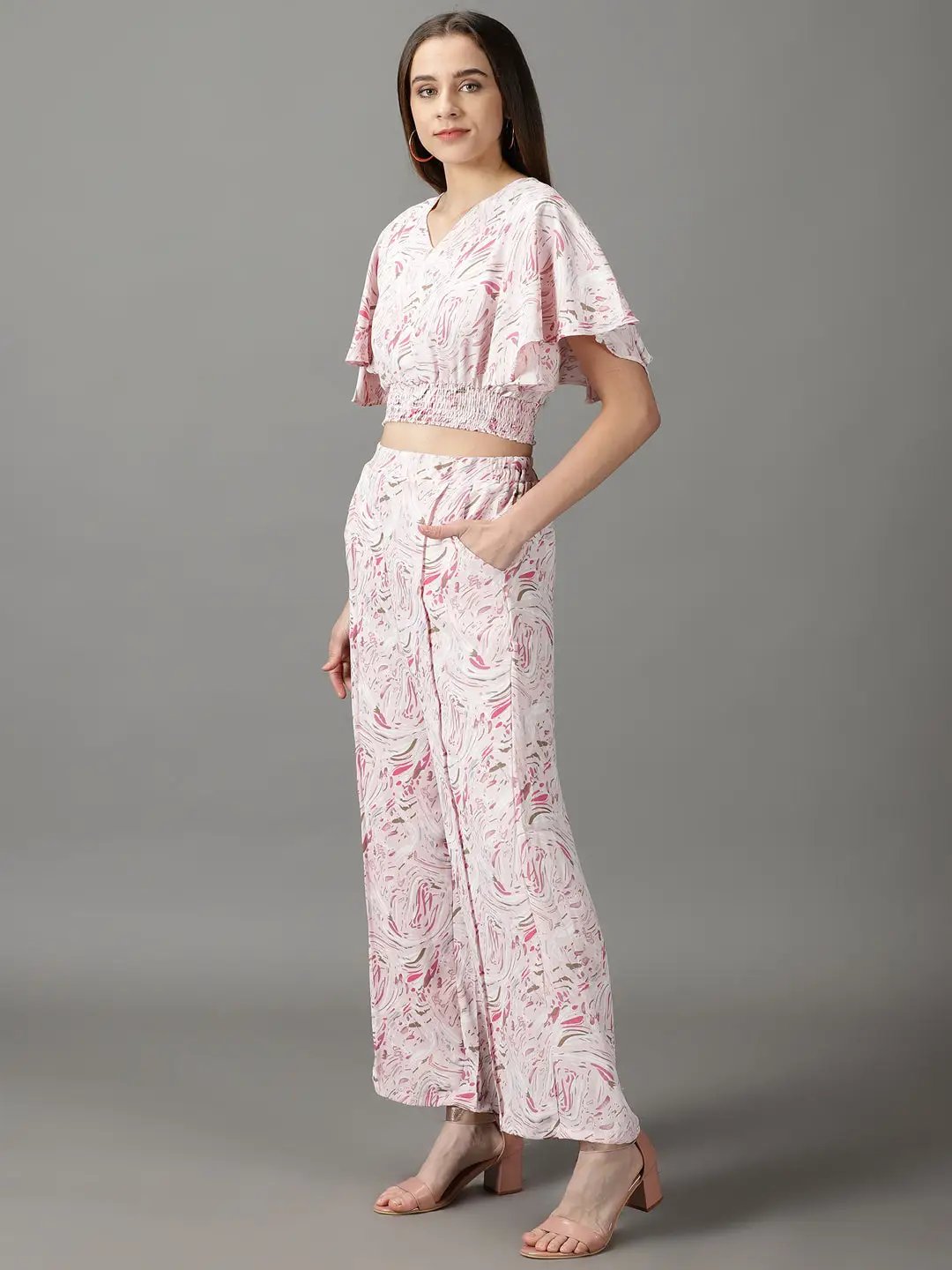 Women's Pink Printed Co-Ords Set