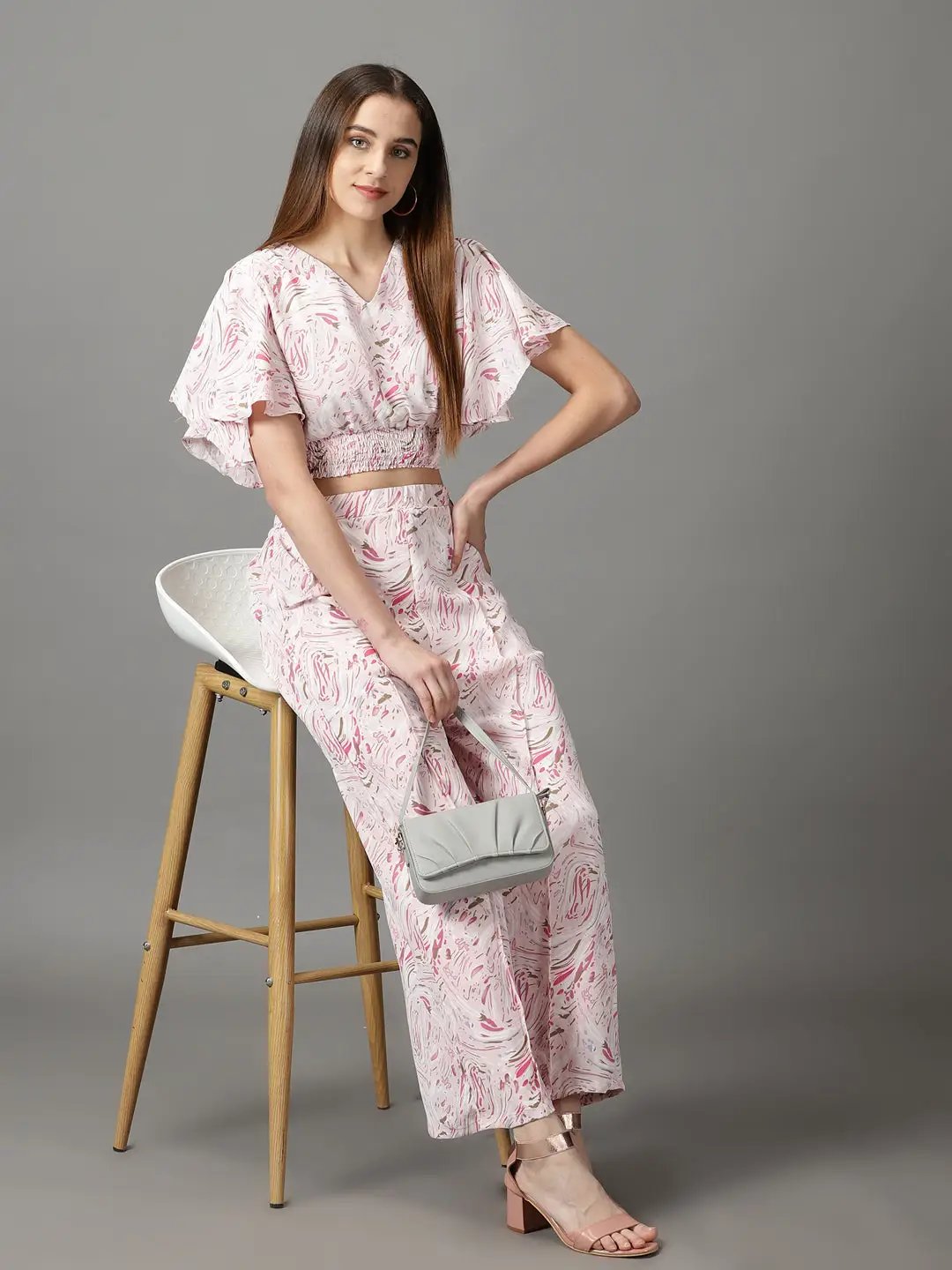 Women's Pink Printed Co-Ords Set