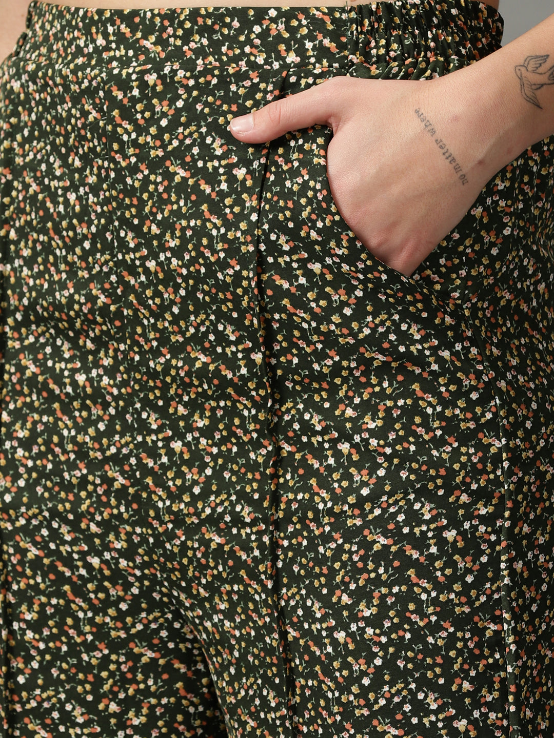 Women's Green Printed Co-Ords