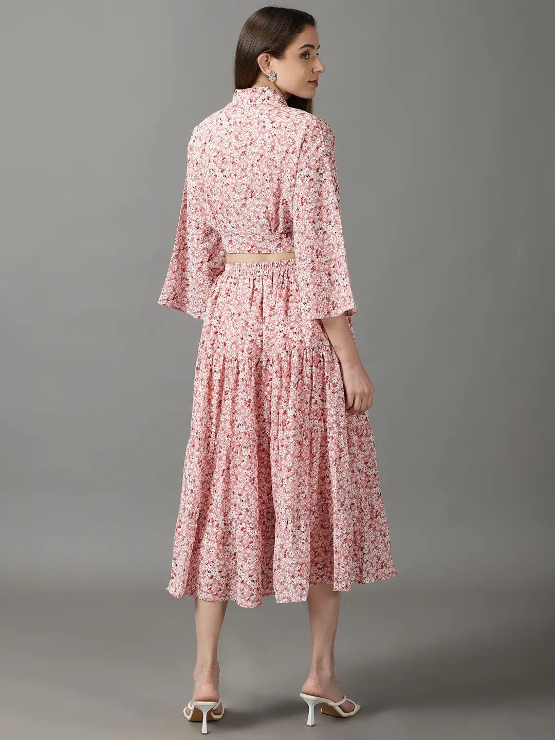 Women's Peach Printed Co-Ords Set
