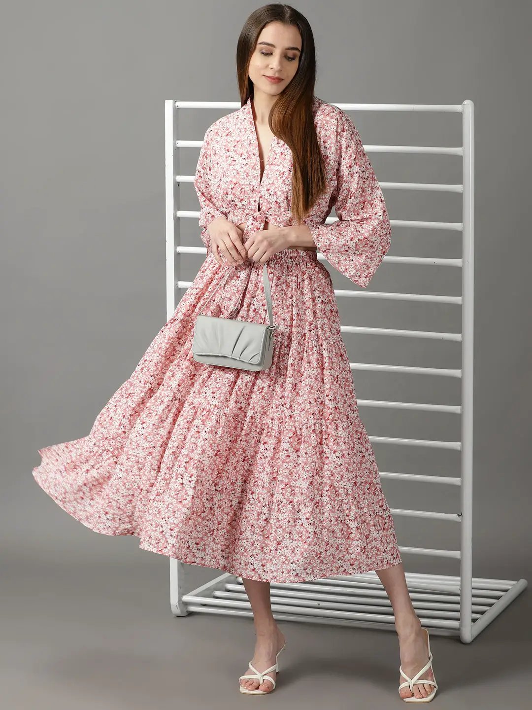Women's Peach Printed Co-Ords Set