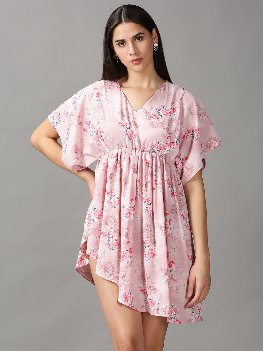 Women's Pink Printed Fit and Flare Top