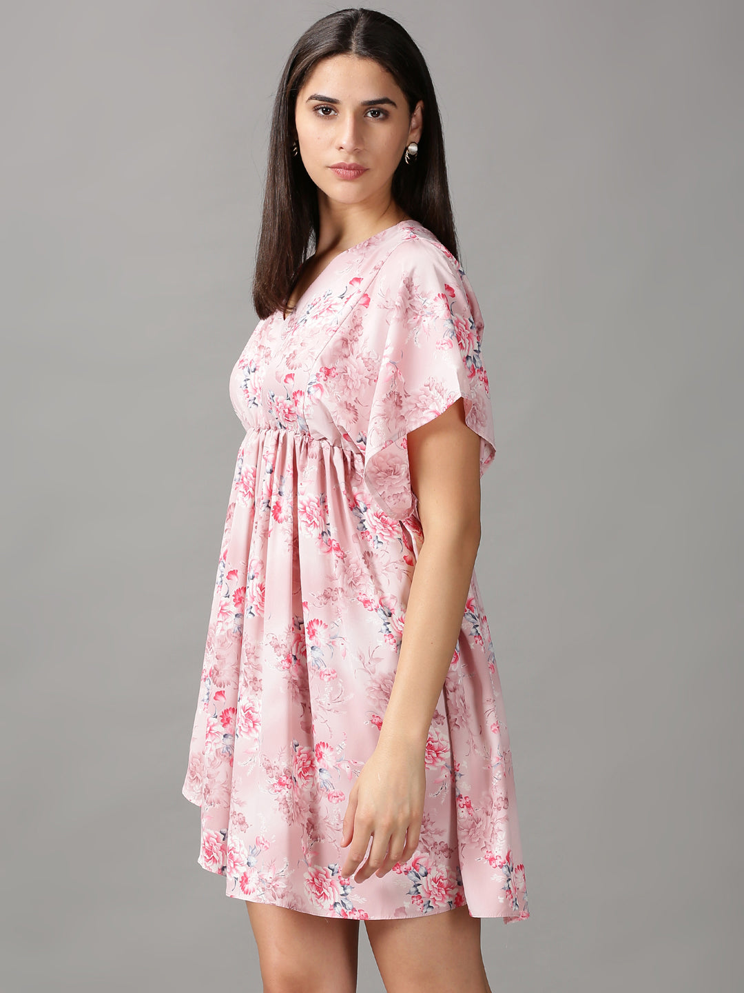 Women's Pink Printed Fit and Flare Top