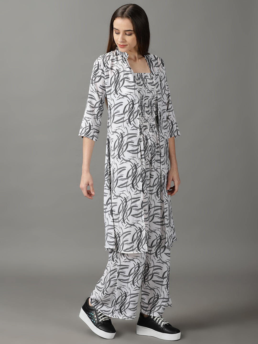 Women's White Printed Jumpsuit