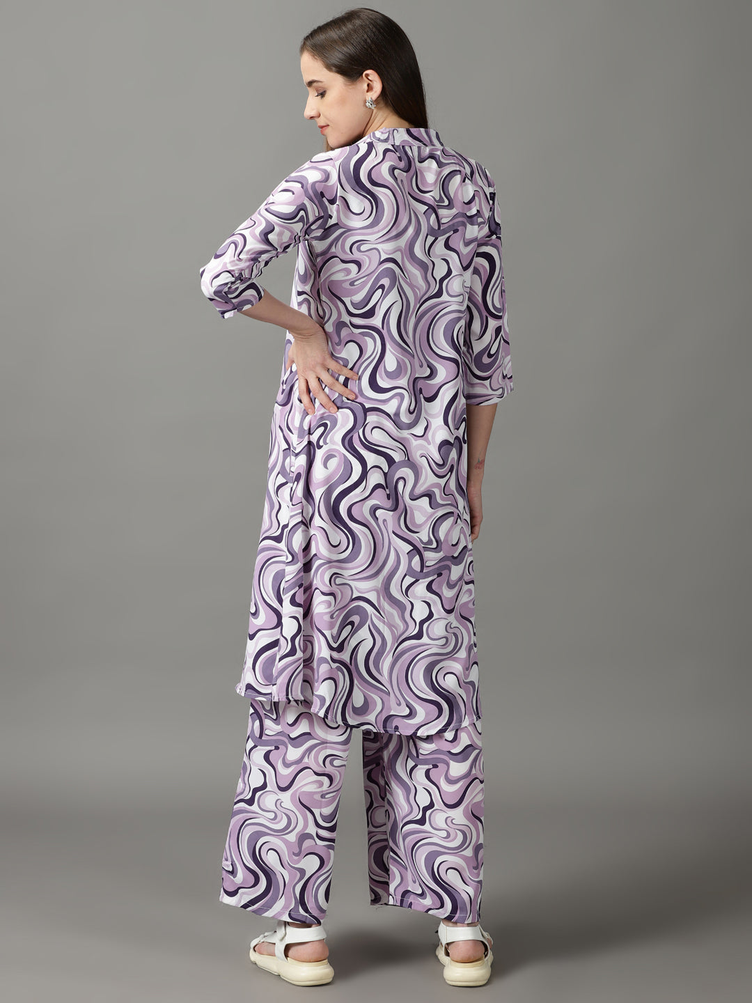 Women's Violet Printed Jumpsuit