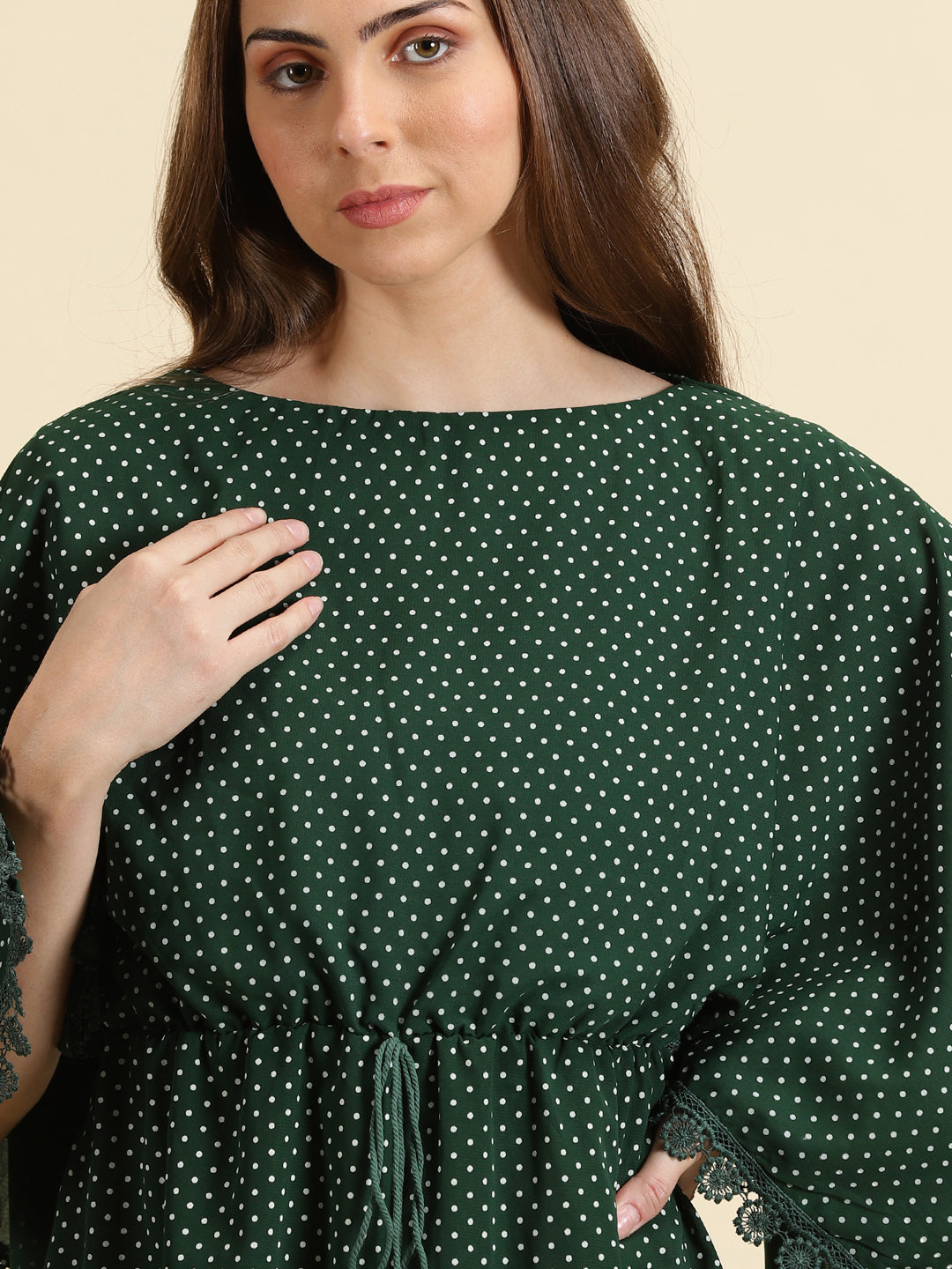 Women's Green Printed Fit and Flare Dress