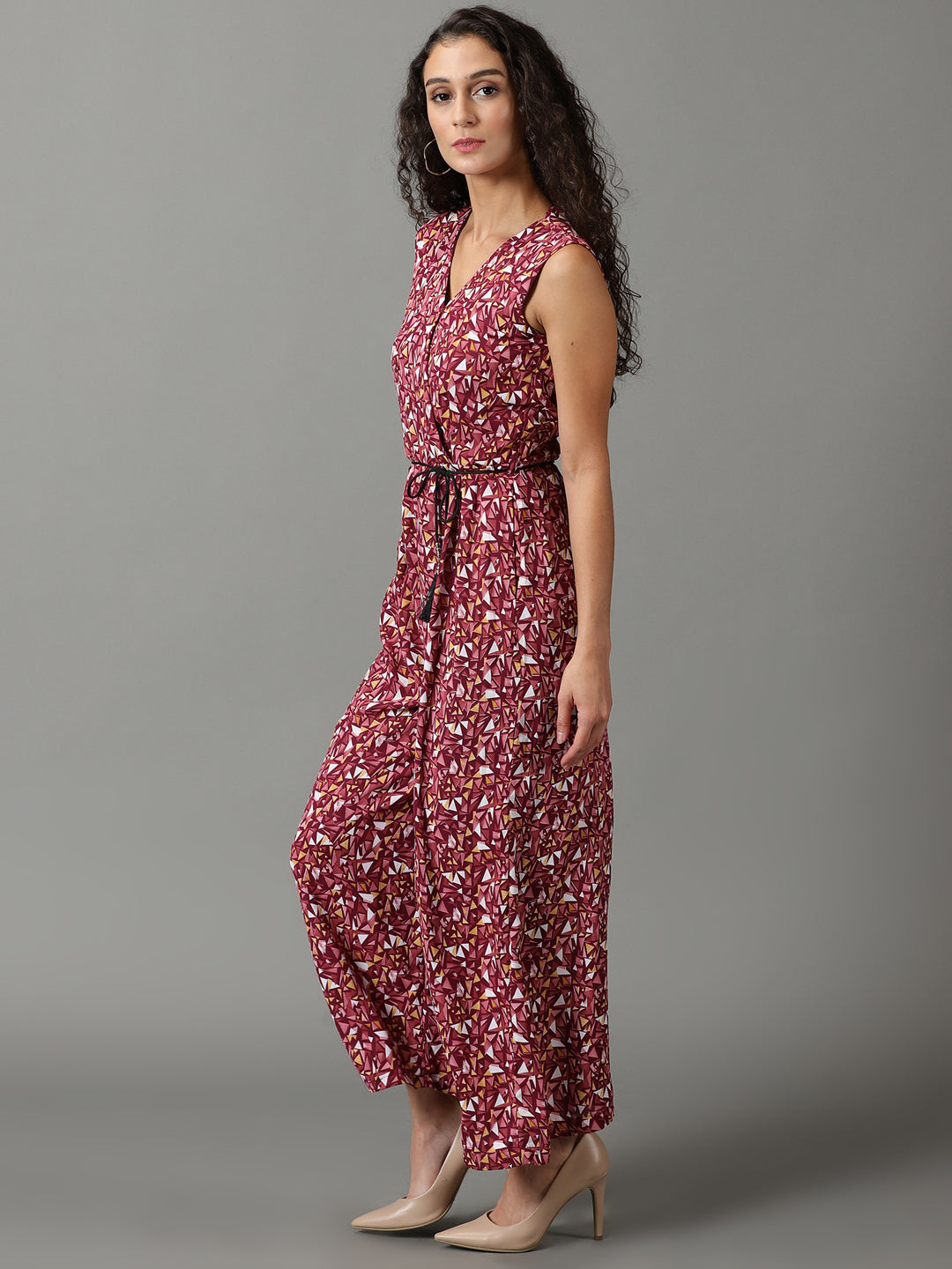 Women's Mauve Printed Jumpsuit