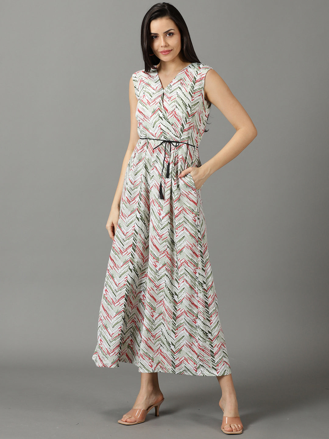 Women's Green Printed Jumpsuit