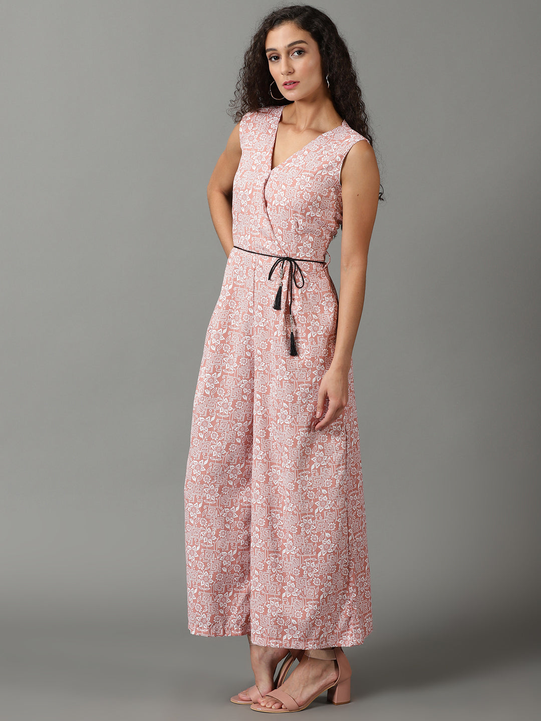 Women's Mauve Printed Jumpsuit