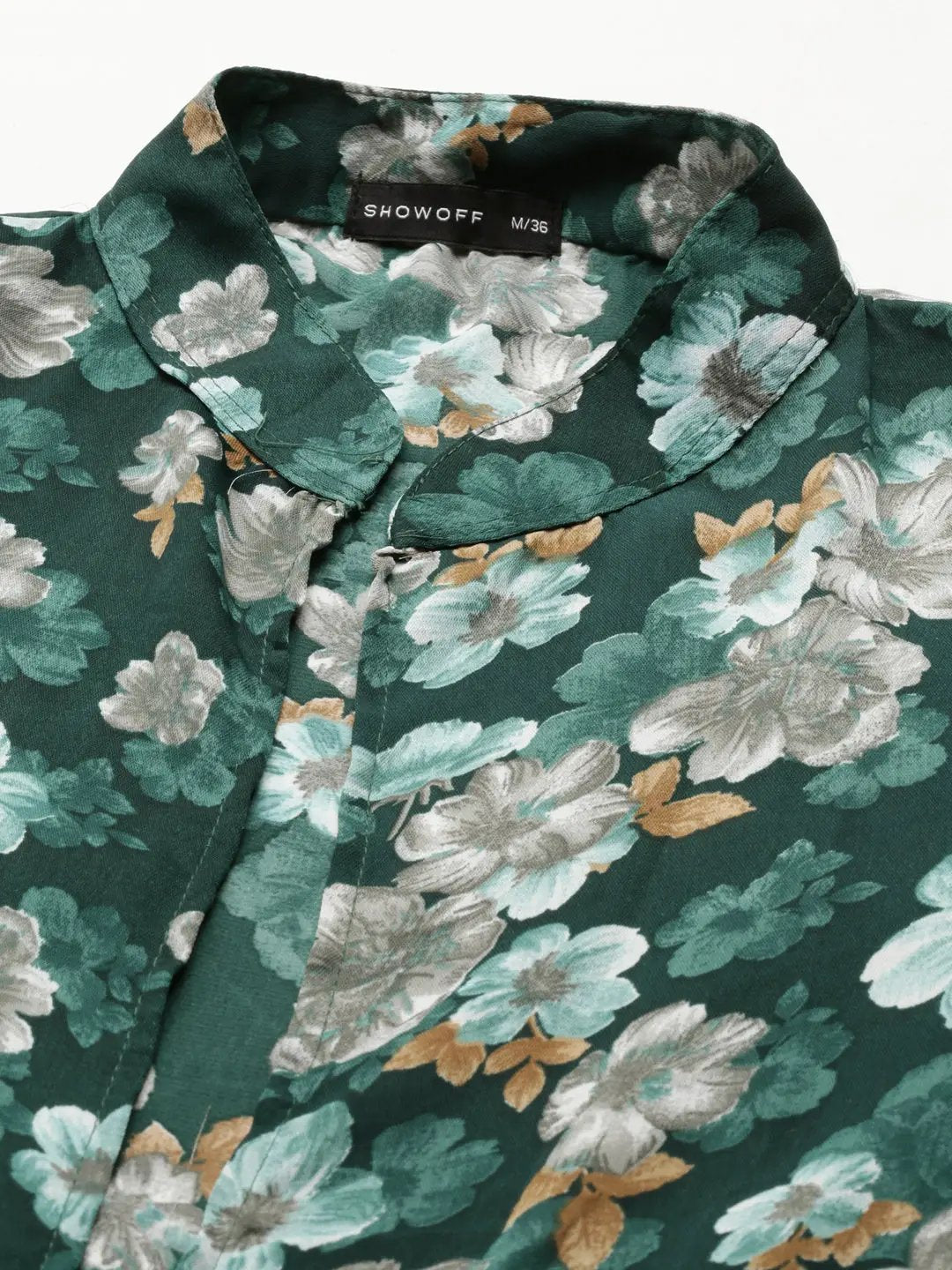Women's Green Printed Longline Shrug