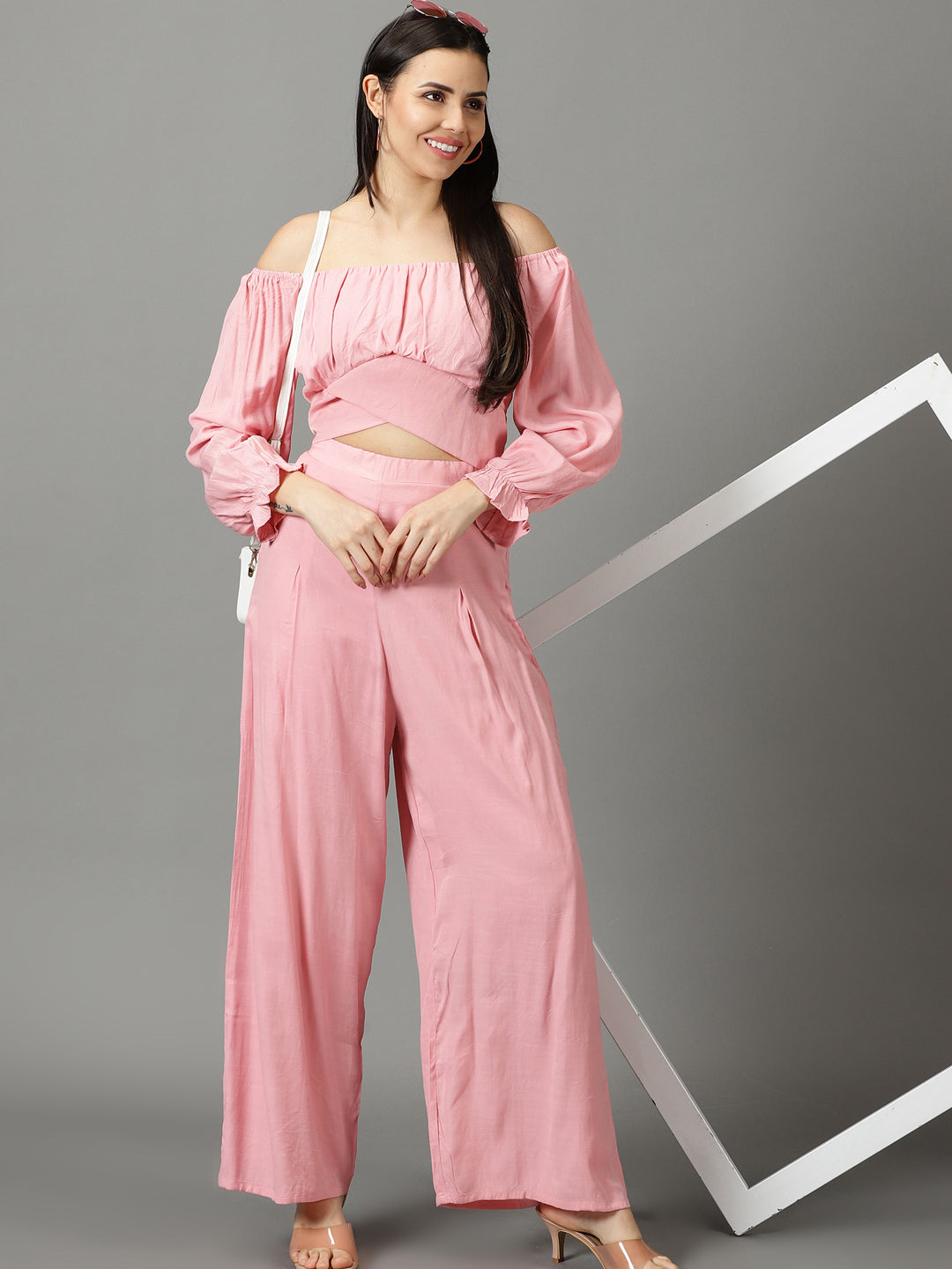 Women's Pink Solid Co-Ords