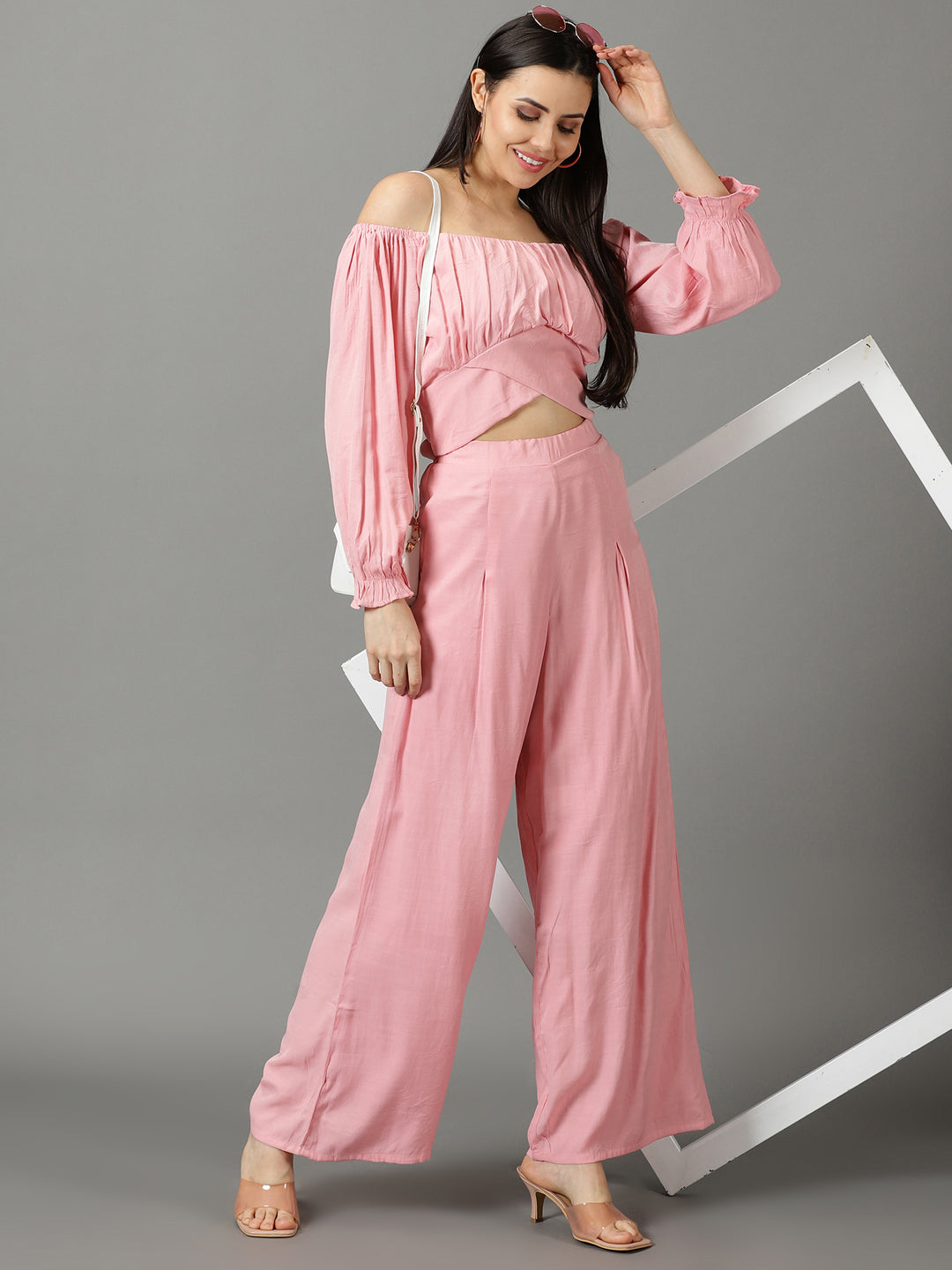 Women's Pink Solid Co-Ords