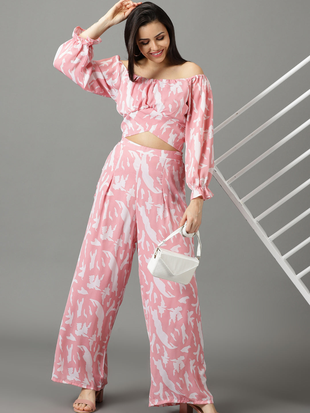 Women's Pink Printed Co-Ords