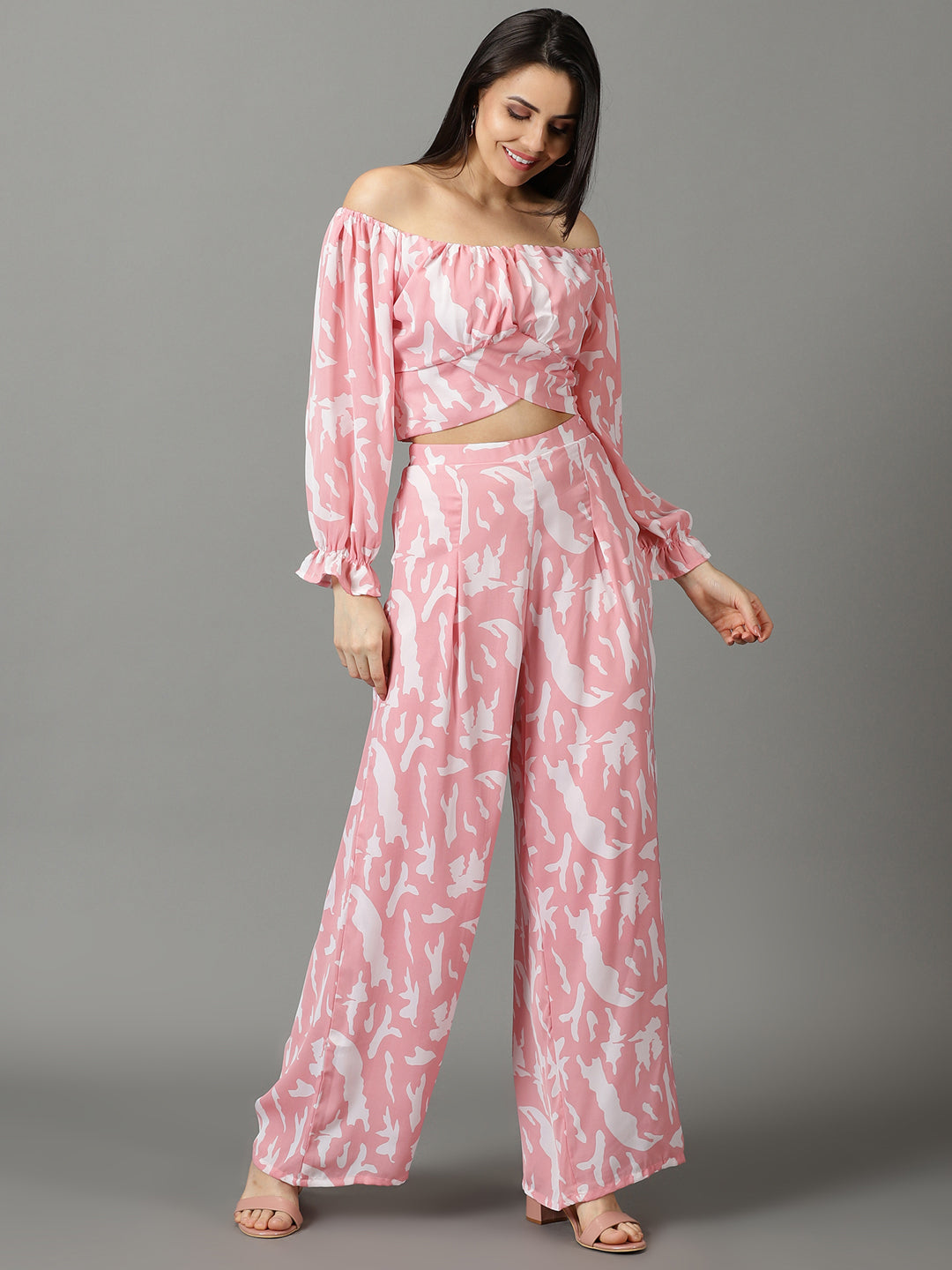 Women's Pink Printed Co-Ords