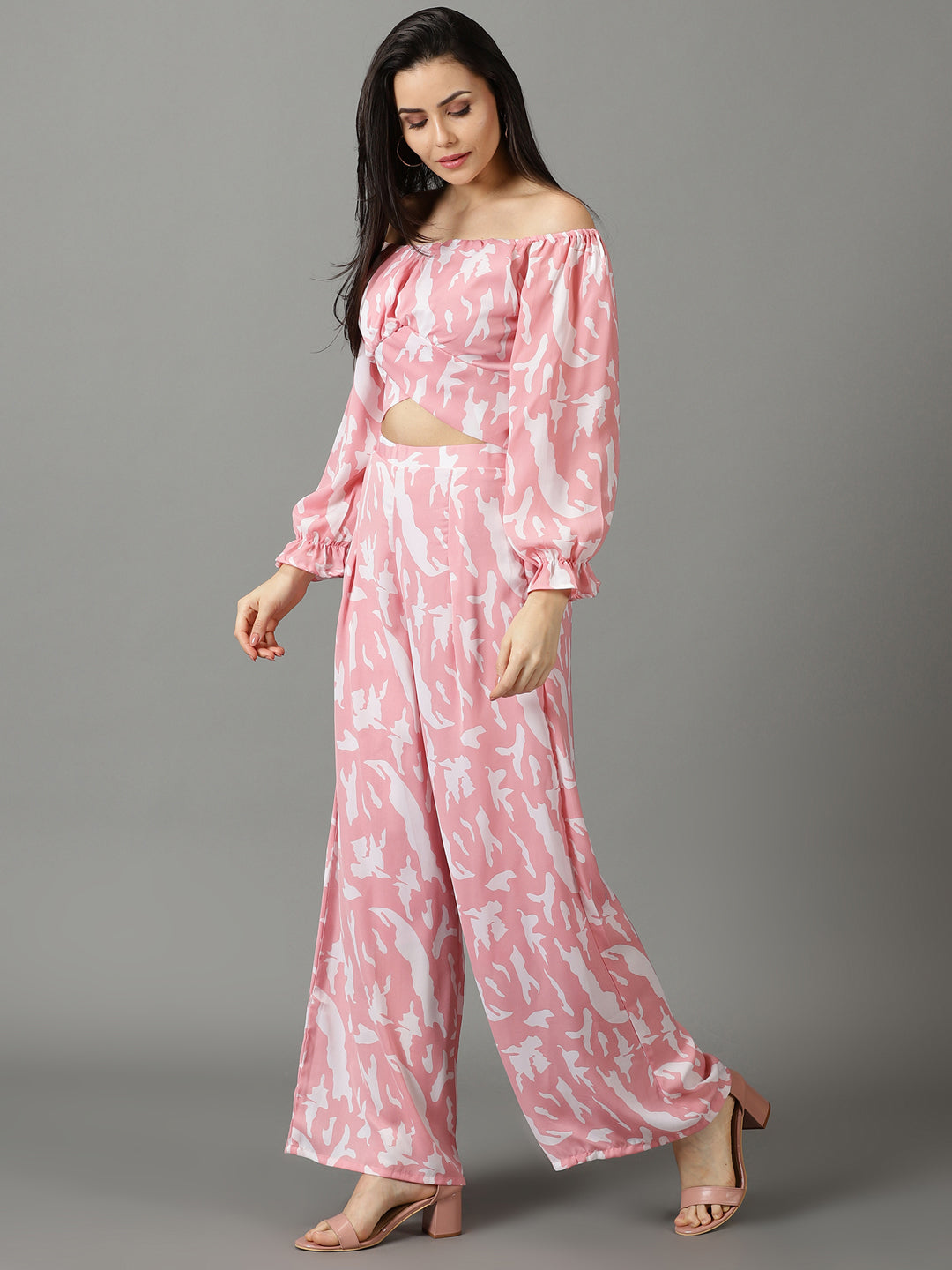 Women's Pink Printed Co-Ords