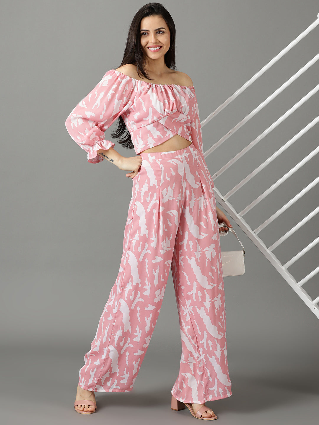 Women's Pink Printed Co-Ords