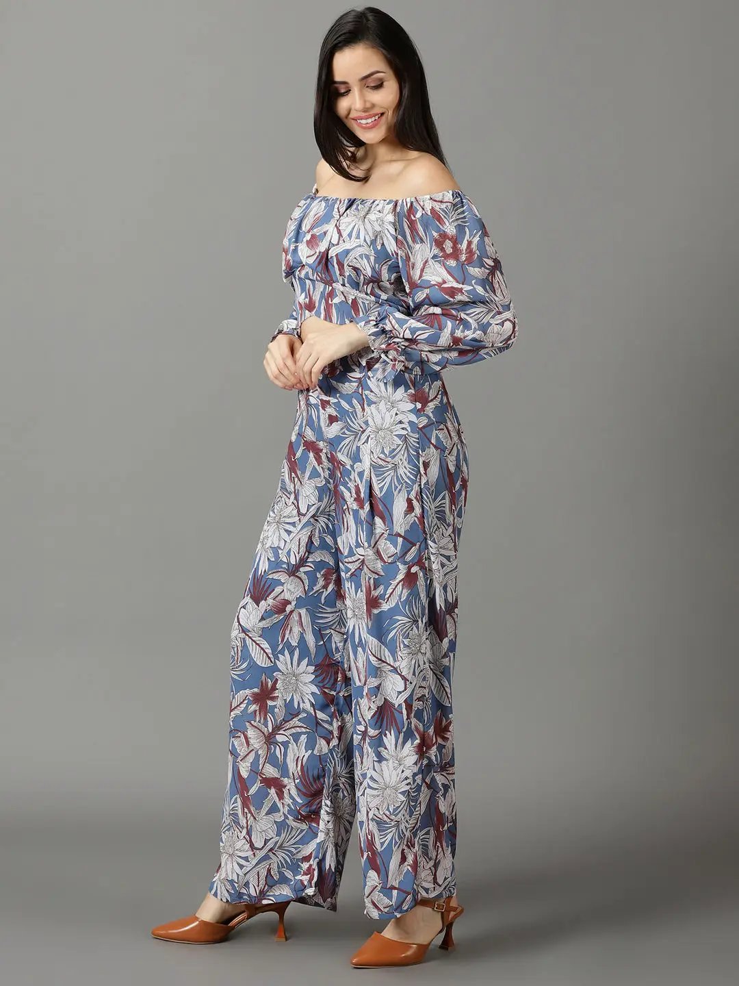 Women's Blue Printed Co-Ords Set