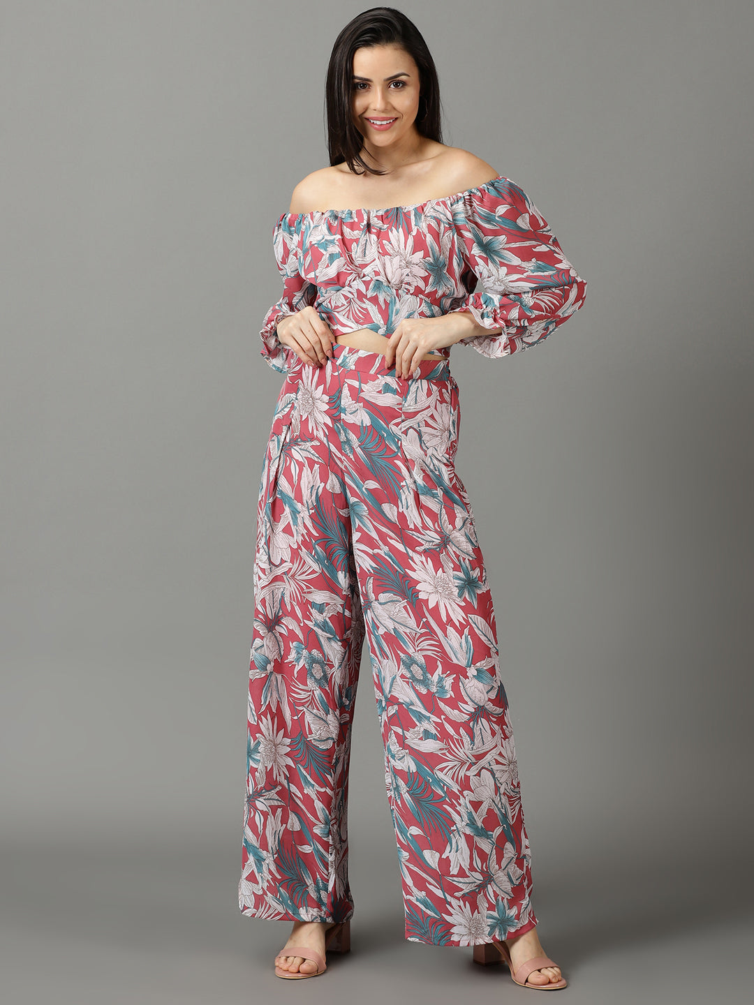 Women's Pink Printed Co-Ords