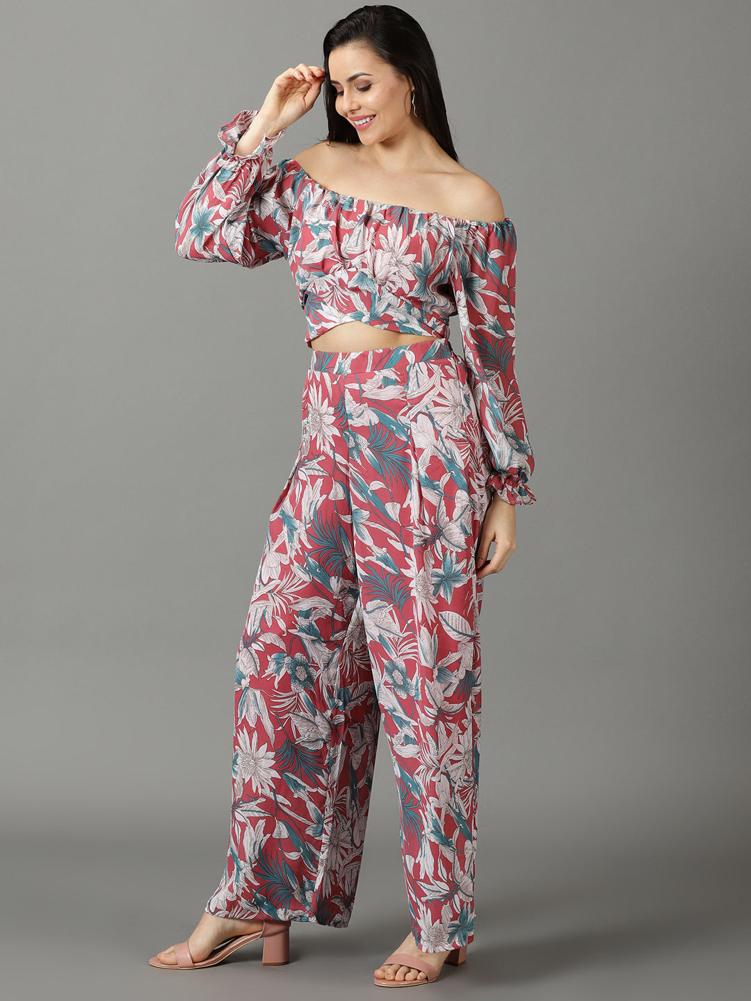 Women's Pink Printed Co-Ords