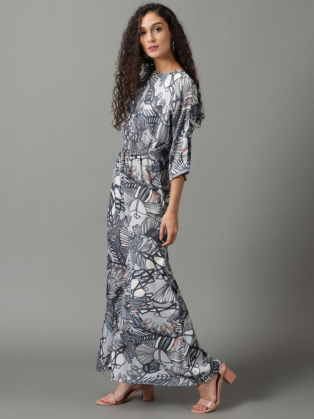 Women's Blue Printed Jumpsuit