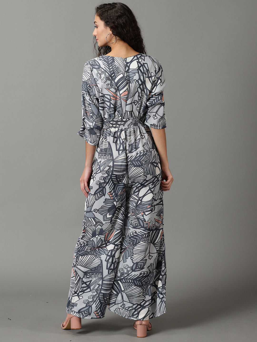 Women's Blue Printed Jumpsuit