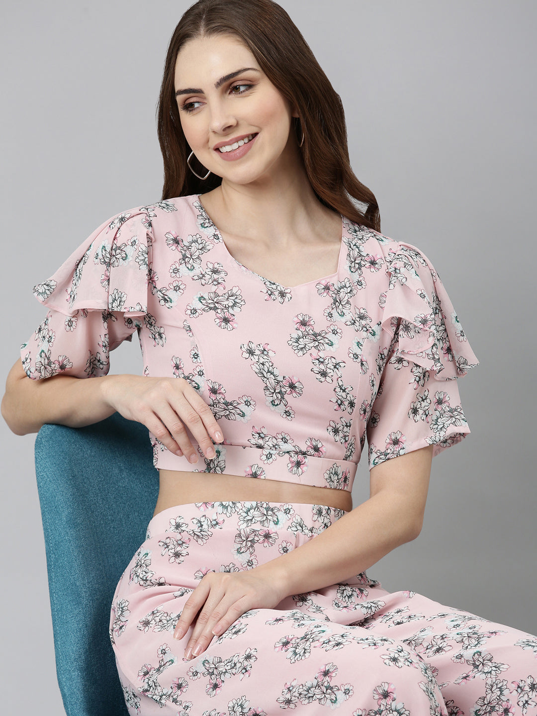 Women Pink Printed Co-Ords