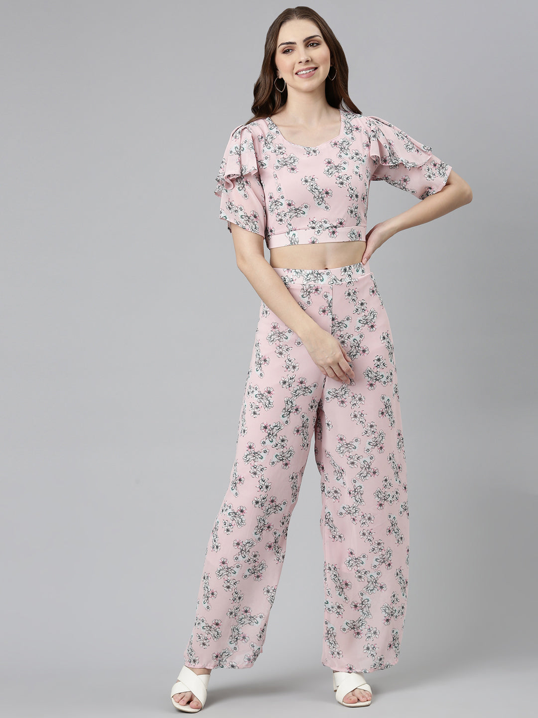 Women Pink Printed Co-Ords