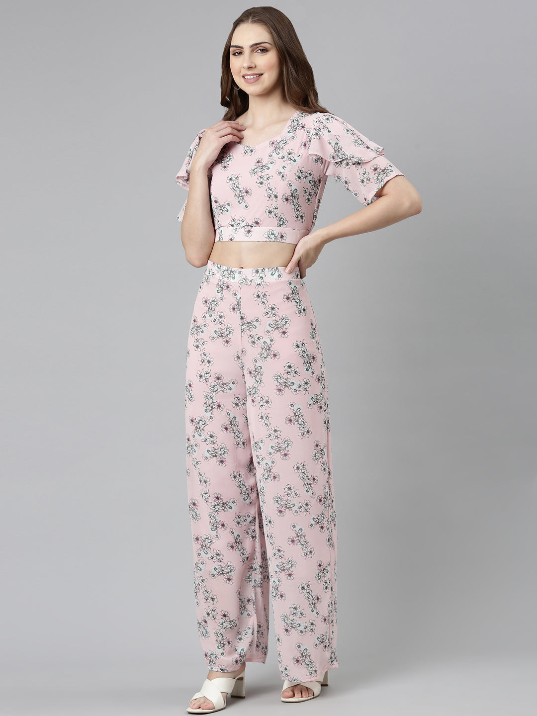 Women Pink Printed Co-Ords