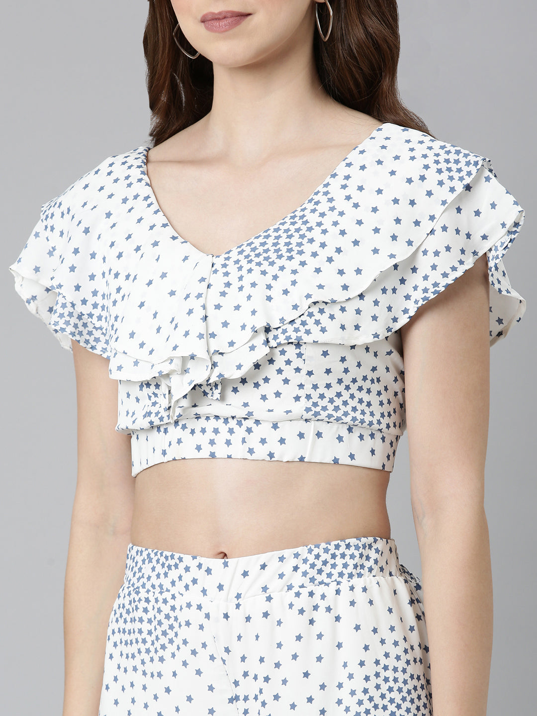 Women White Printed Co-Ords