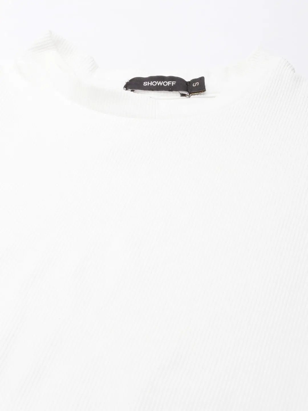 Women's White Solid A-Line Dress