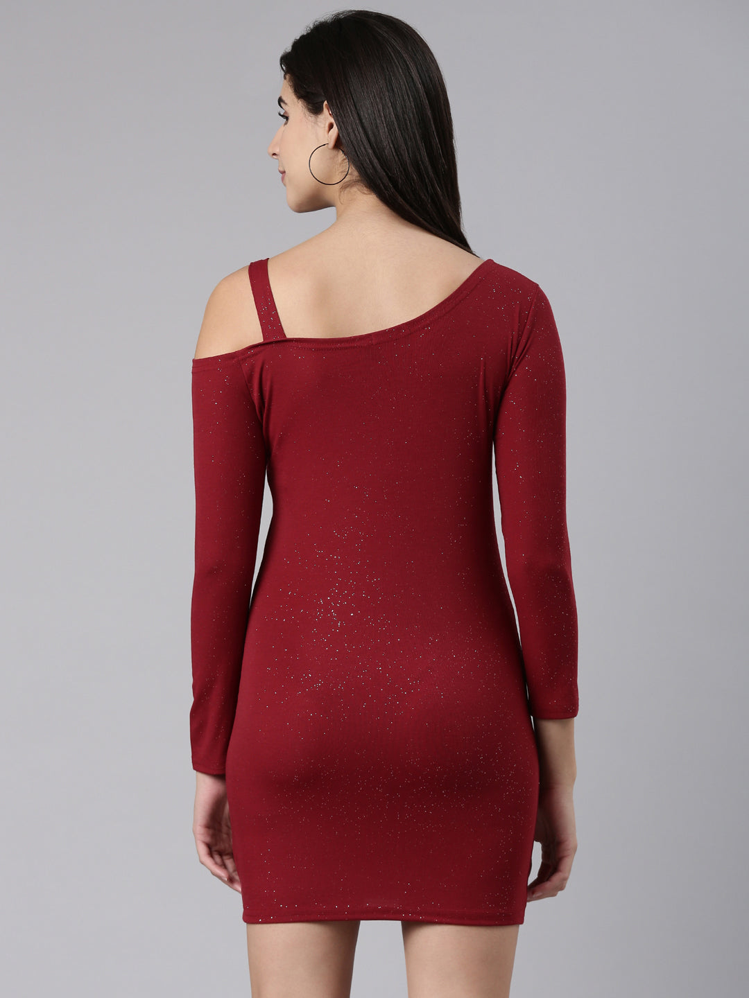 Women Maroon Solid Sheath Dress